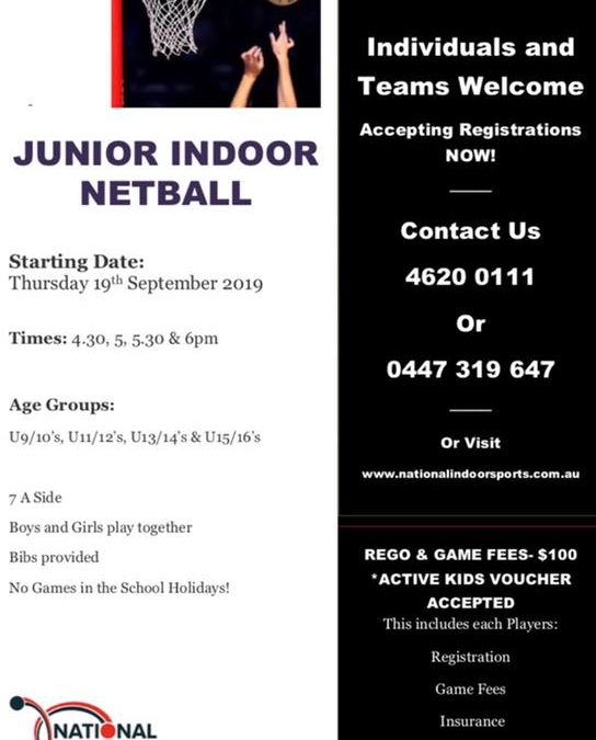 JUNIOR SUMMER NETBALL  Competition is FREE when yo…