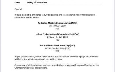 INDOOR CRICKETERS INFORMATION…